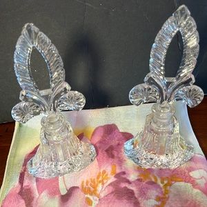 Vintage Fleur de Lis set of two perfume bottles.